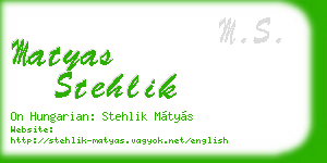 matyas stehlik business card